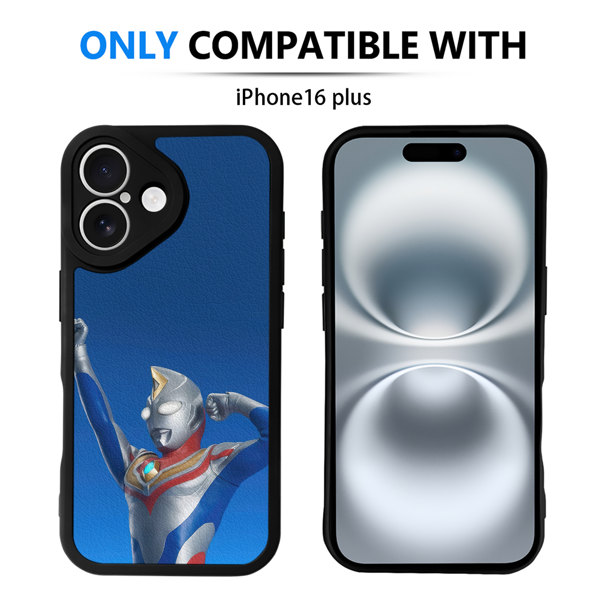 （画像用） ウルトラマン Ultraman 【iPhone 16シリーズ対応】シリコンスマホケース（レザー調） 材質：シリコン